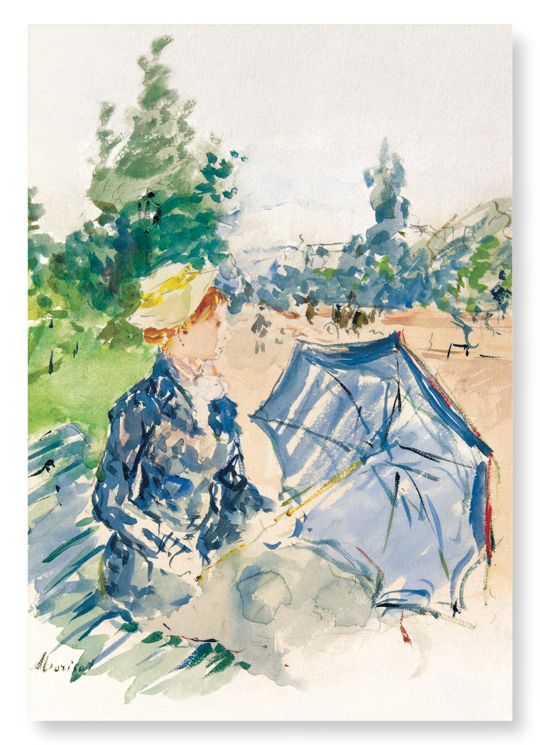 WOMAN SEATED AT THE AVENUE DU BOIS (1885): Painting Art Print