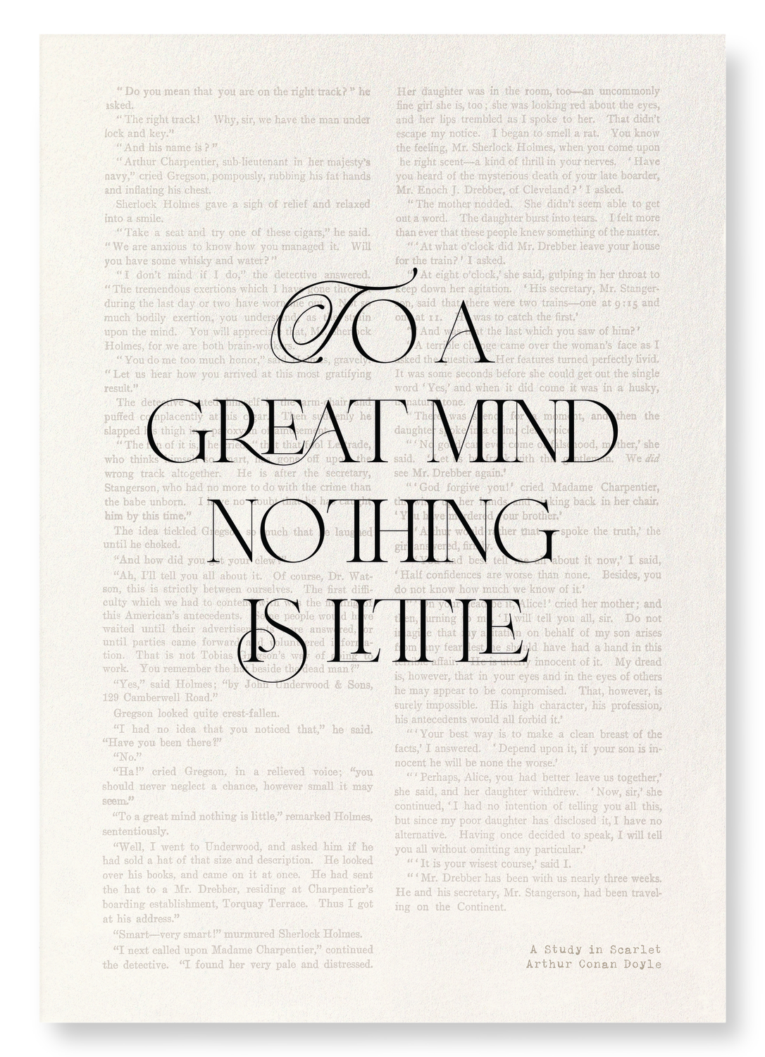 TO A GREAT MIND NOTHING IS LITTLE (1887): Victorian Art Print