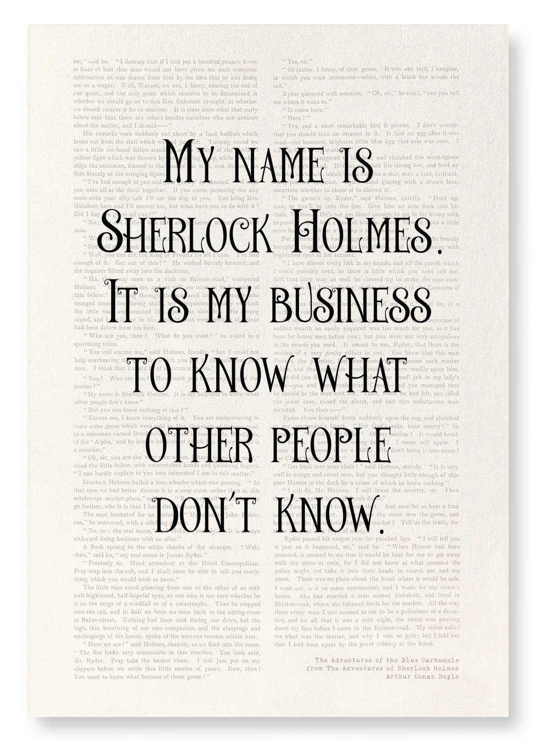 MY NAME IS SHERLOCK HOLMES (1892): Victorian Art Print
