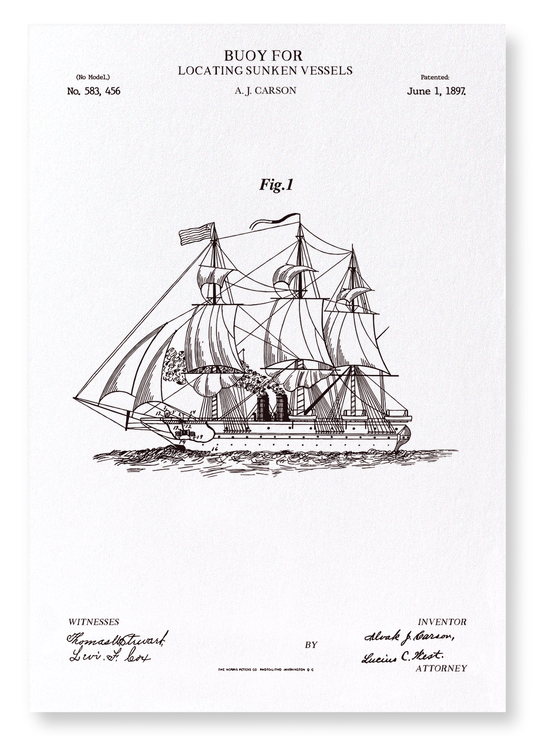 BREVET DE BOUÉE (1897): Patent Art Print