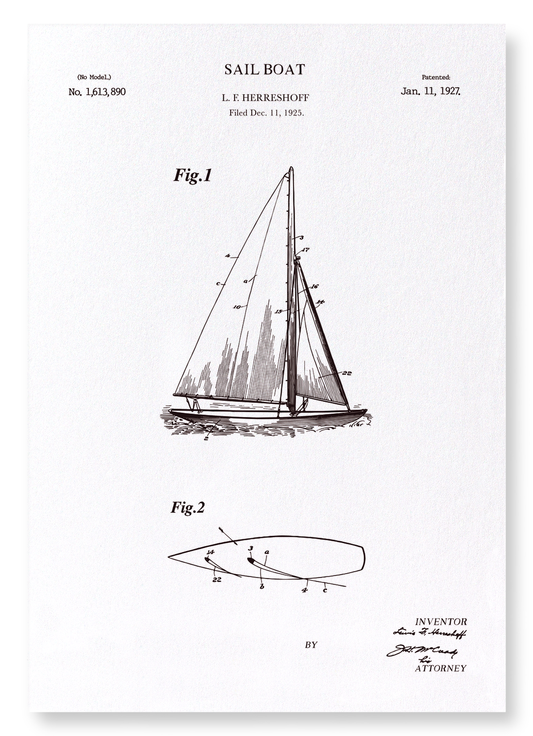 BREVET DE VOILE (1927): Patent Art Print