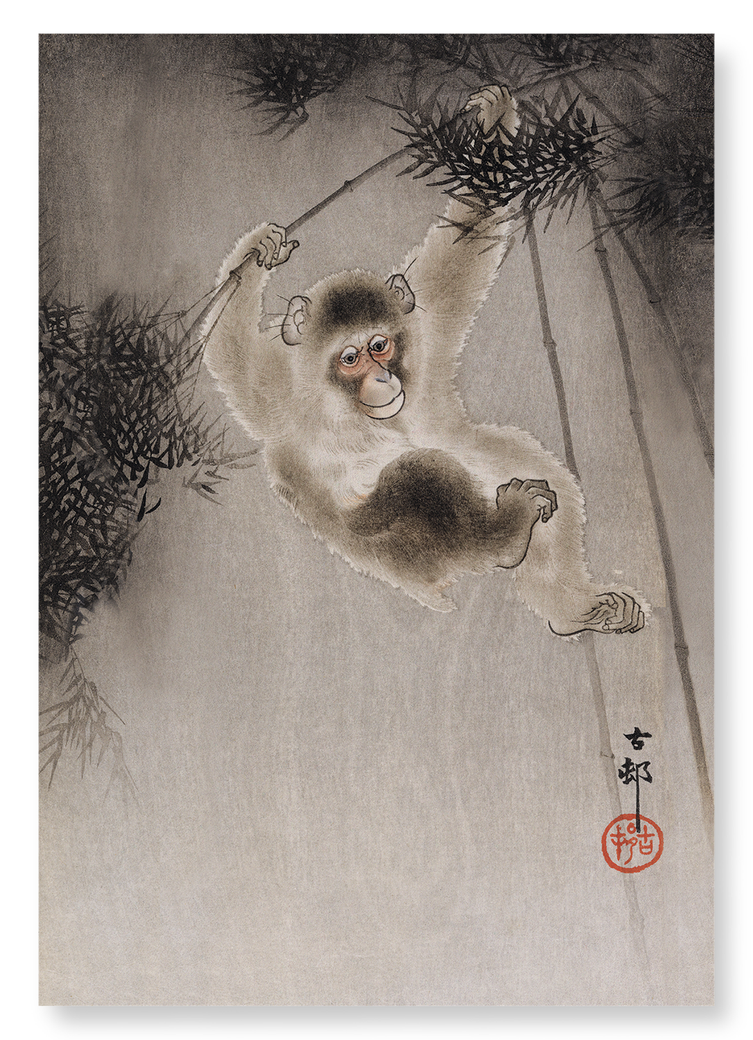 MONKEY AND BAMBOO: Japanese Art Print