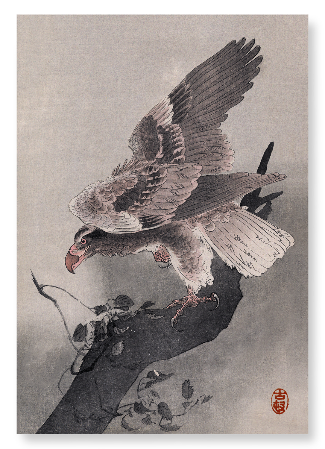 EAGLE AND TREE: Japanese Art Print