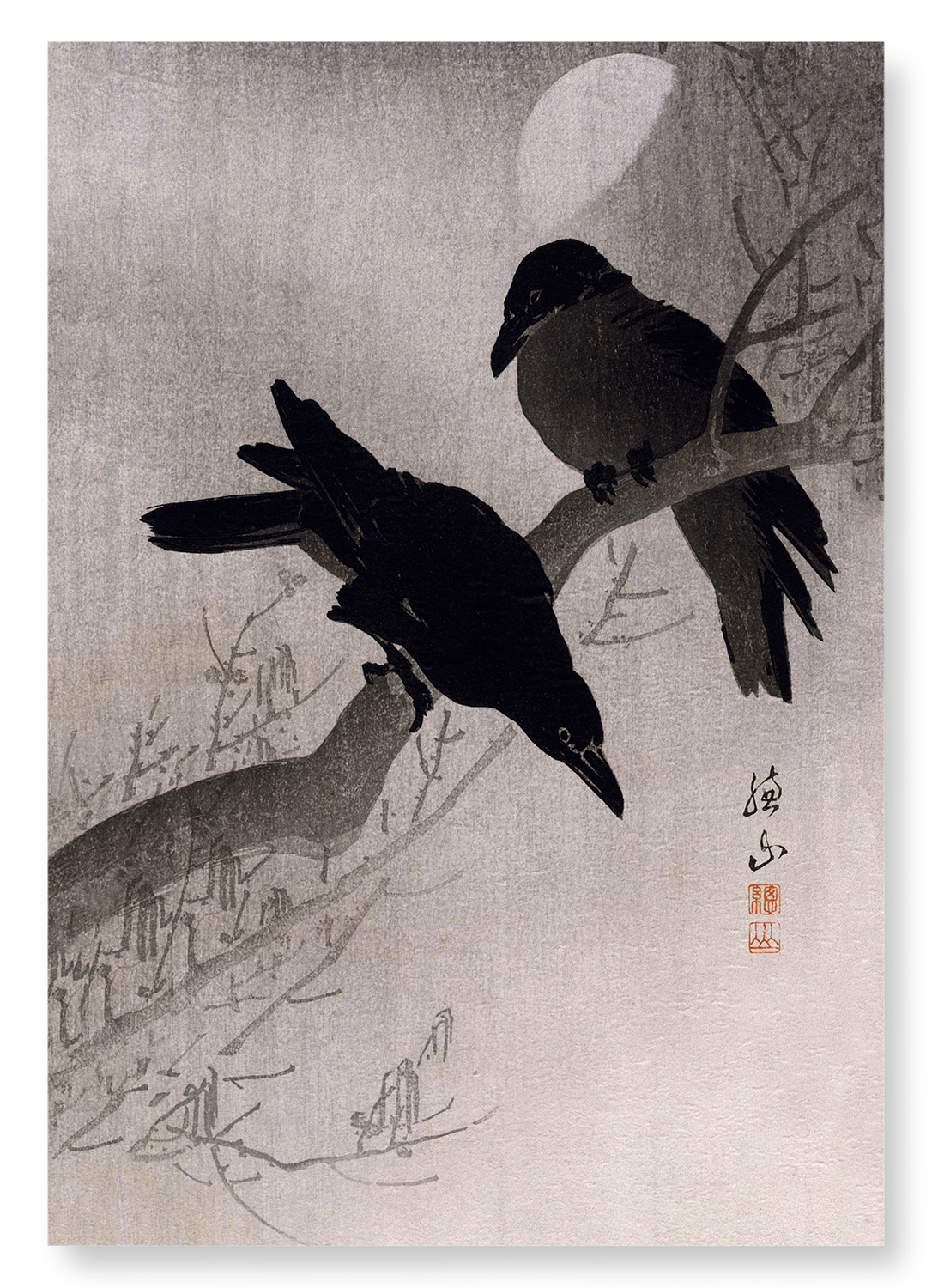 CROWS AT NIGHT: Japanese Art Print