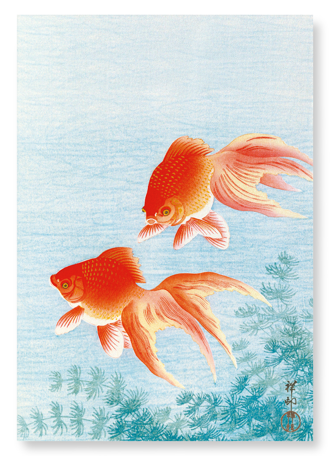 COUPLE OF GOLDFISH: Japanese Art Print