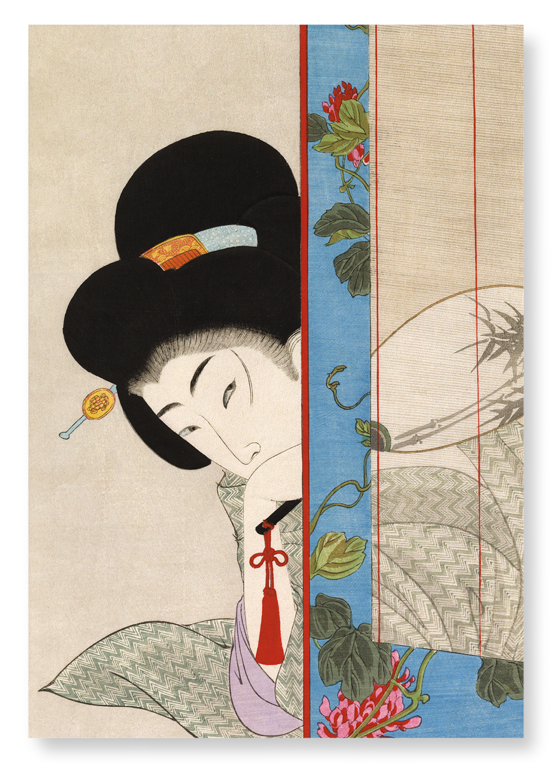 BEAUTY HOLDING FAN: Japanese Art Print