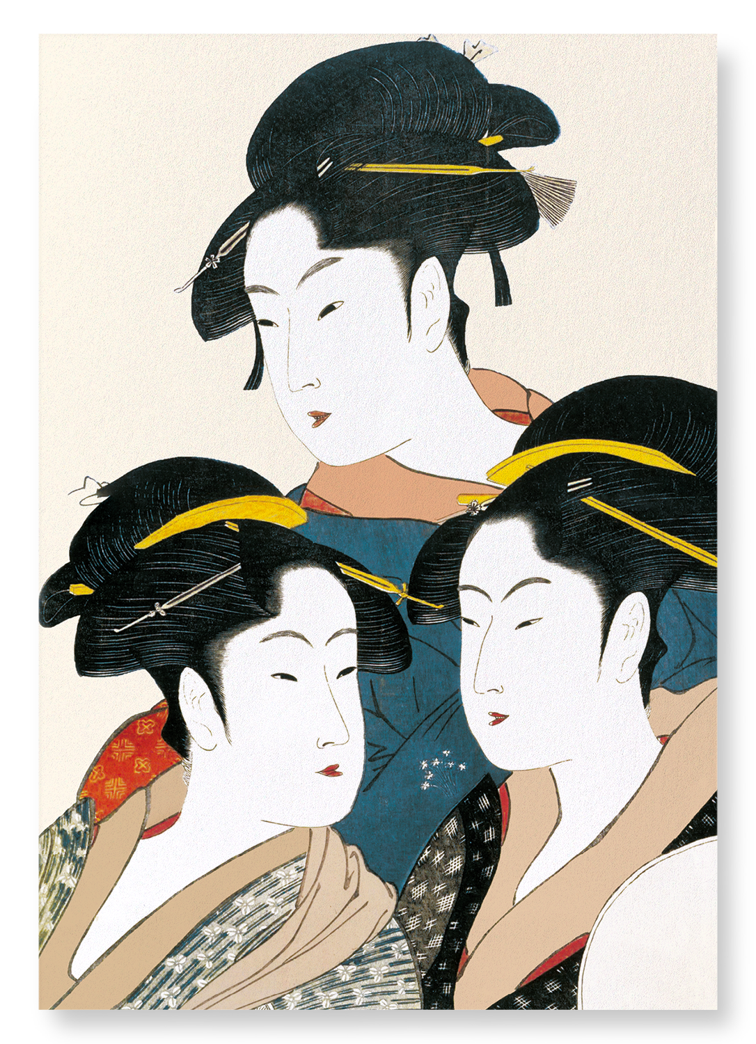 THREE BEAUTIES OF THE PRESENT DAY: Japanese Art Print