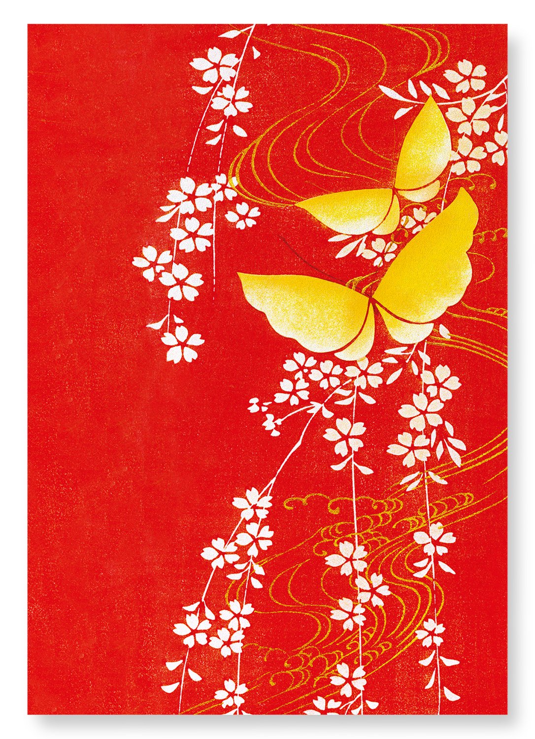 BUTTERFLIES AND CHERRY BLOSSOMS: Japanese Art Print