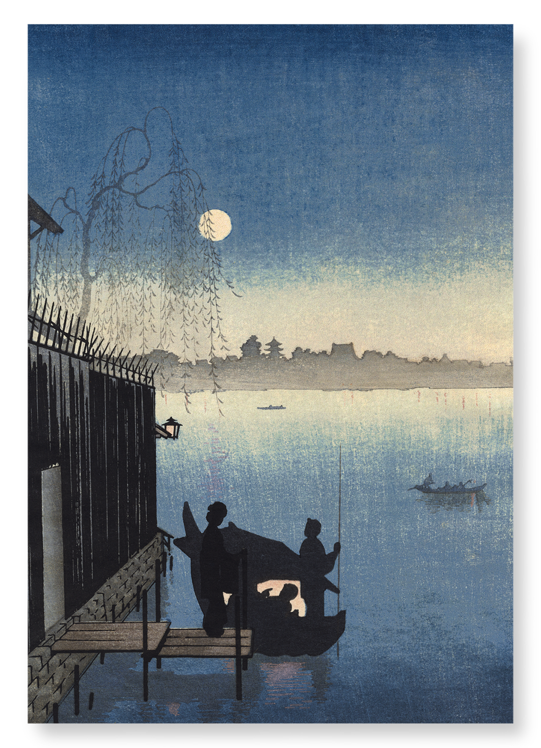 EVENING BY RIVER: Japanese Art Print