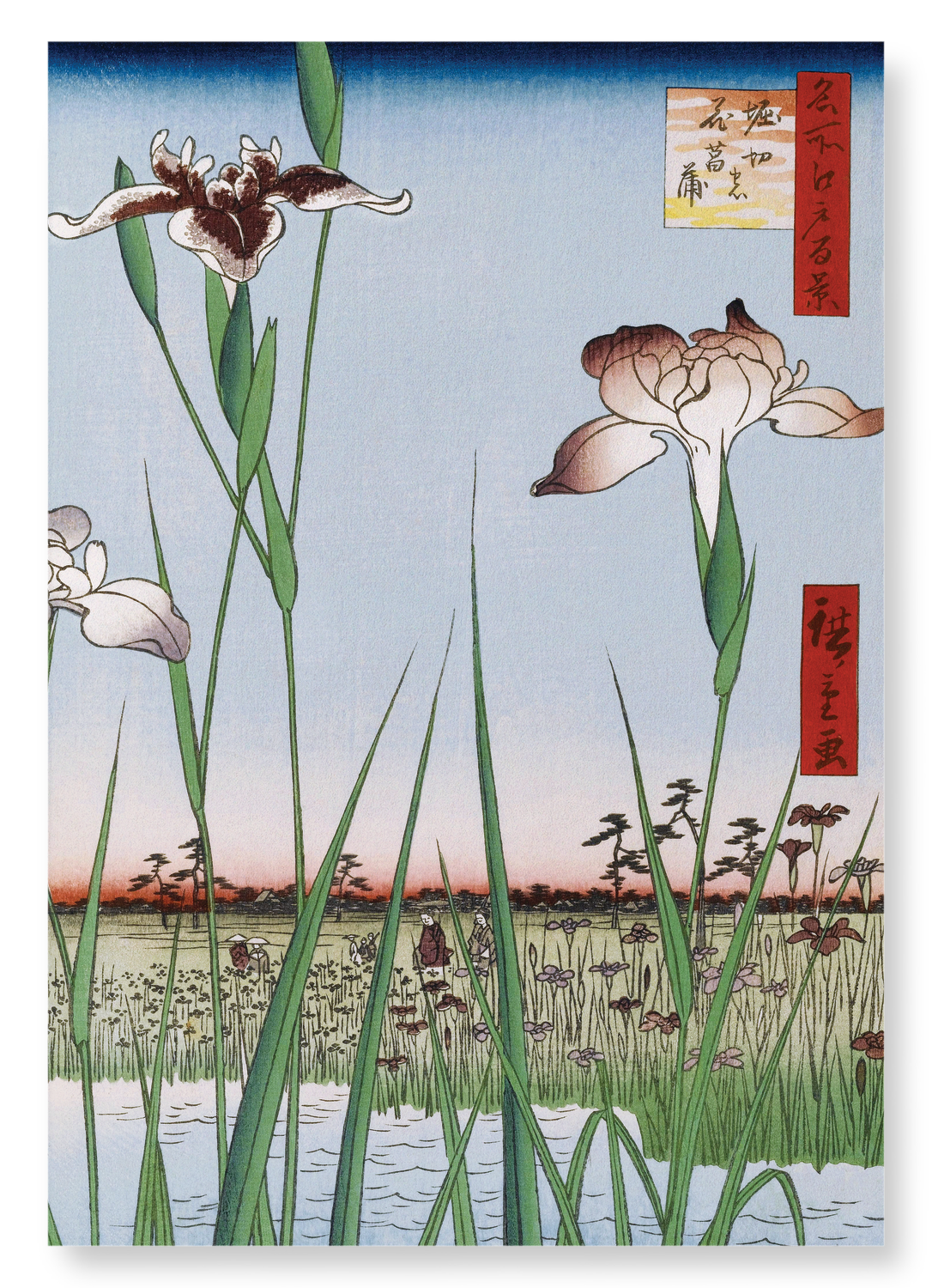 HORIKIRI IRIS GARDEN (1857): Japanese Art Print