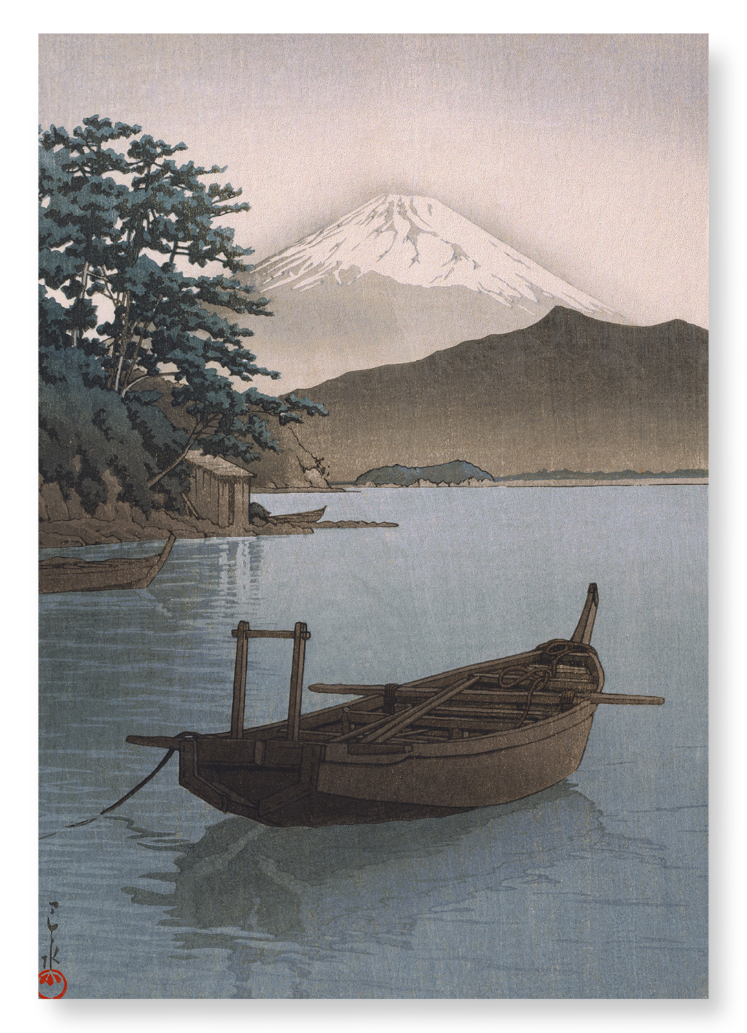 MOUNT FUJI AND BOAT: Japanese Art Print