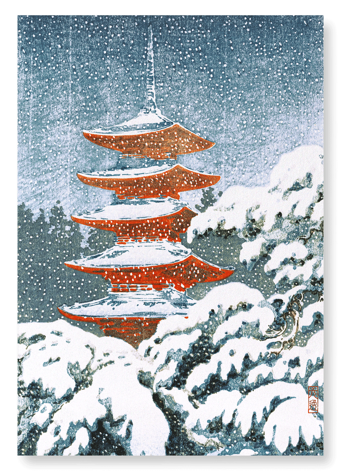 NIKKO PAGODA: Japanese Art Print