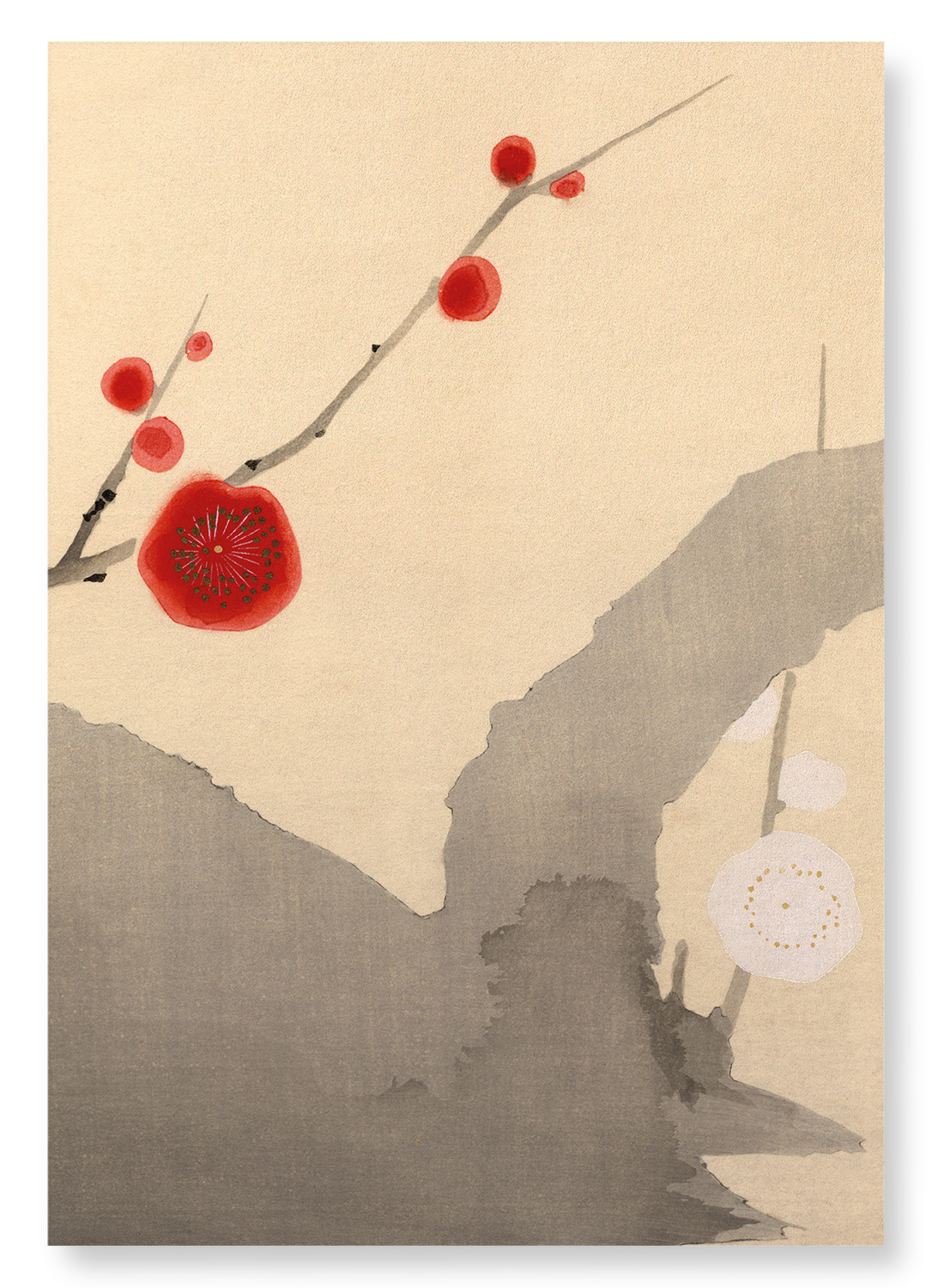 PLUM BLOSSOM FLOWERS: Japanese Art Print