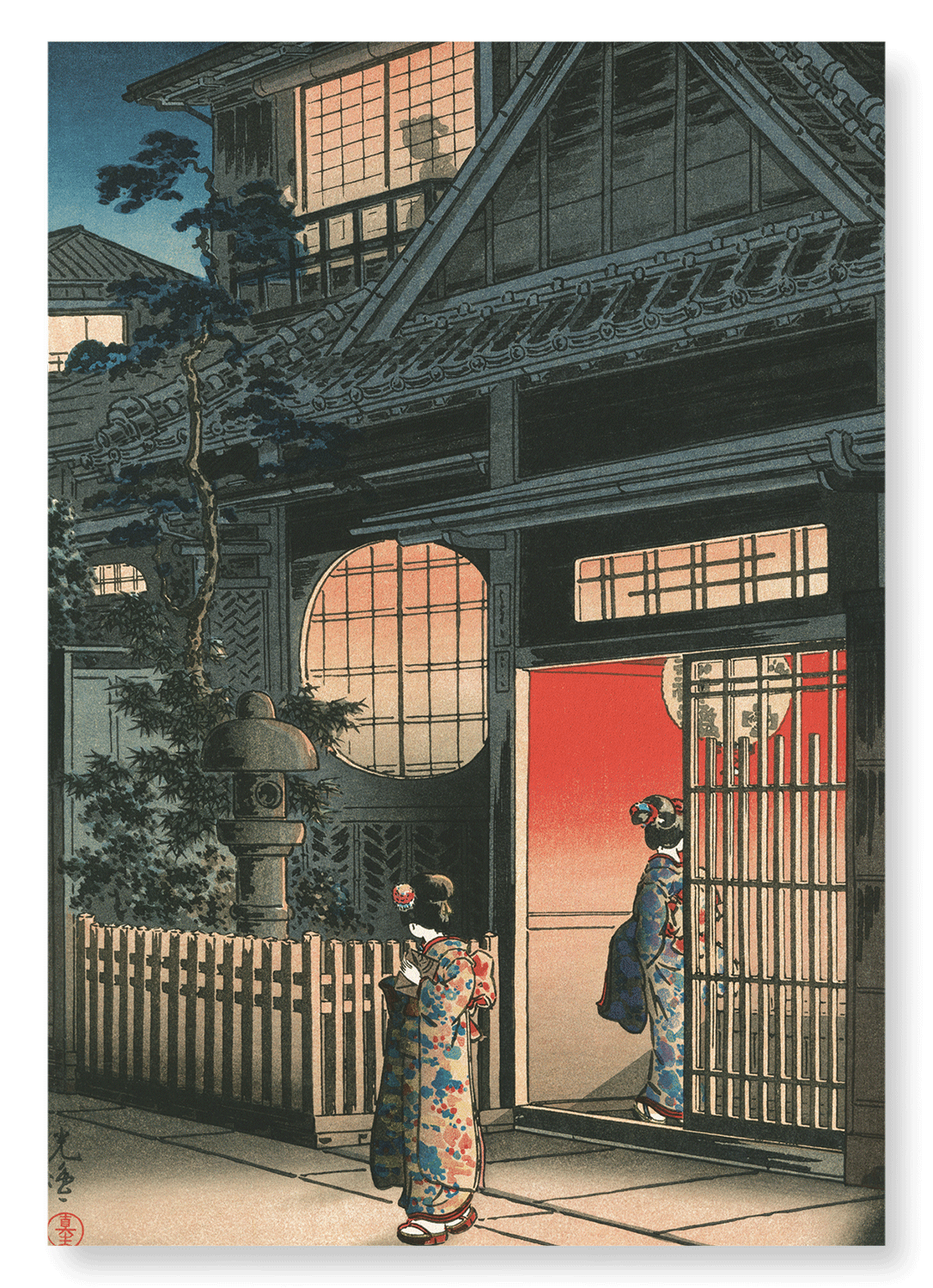 TEAHOUSE AT YOTSUYA ARAKICHO (1935): Japanese Art Print