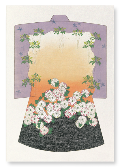 KIMONO OF CHRYSANTHEMUM AND WISTERIA (1899): Japanese Art Print