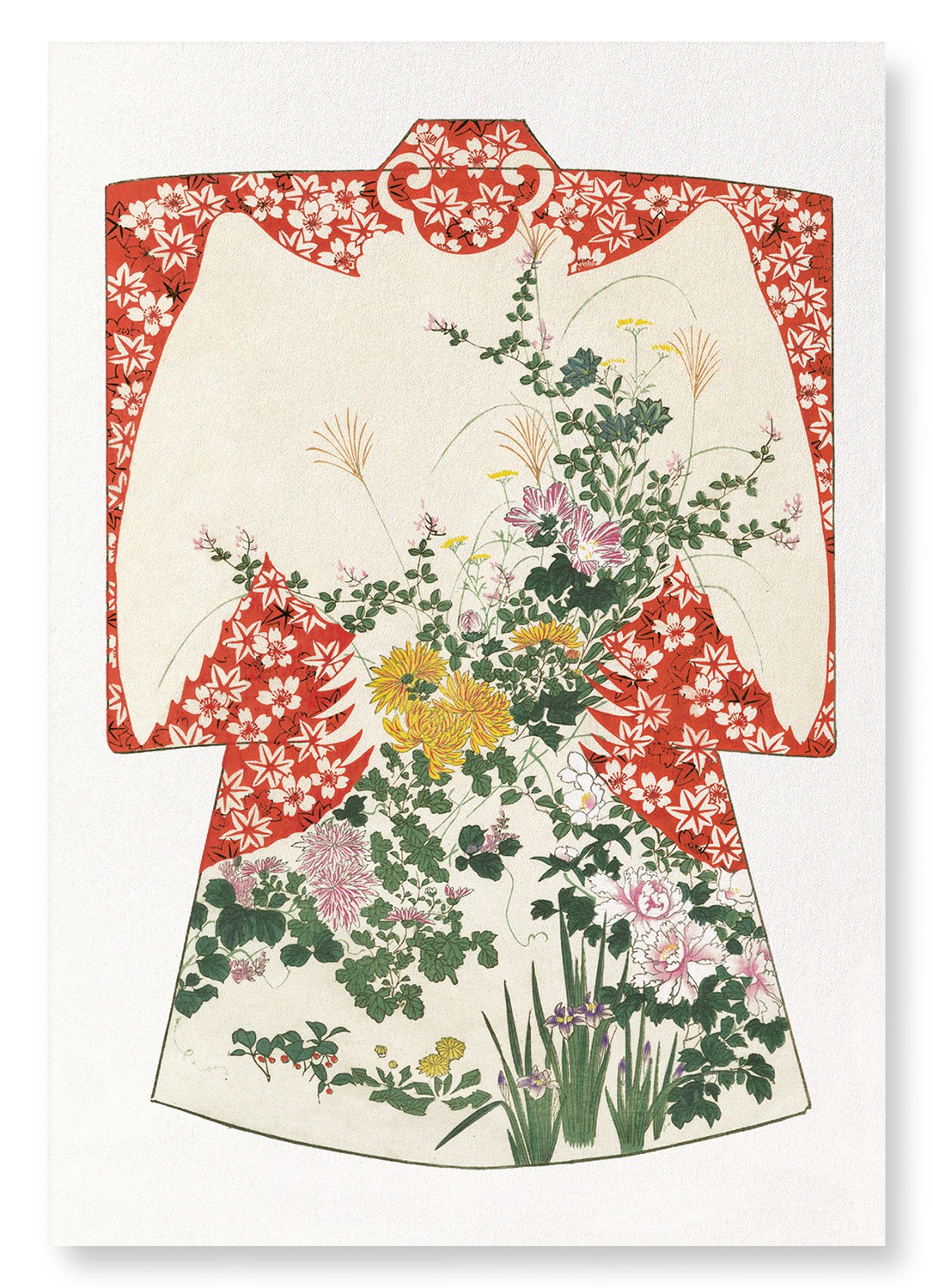 KIMONO OF FLOWERS OF THE FOUR SEASONS (1899): Japanese Art Print