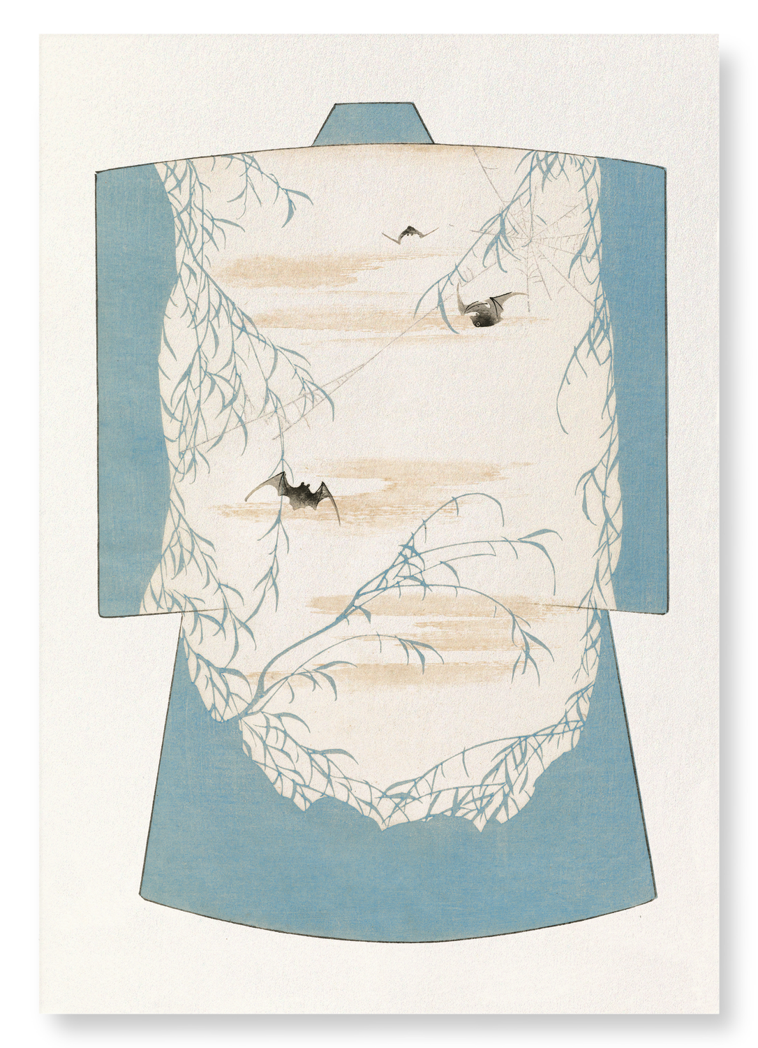 KIMONO OF BATS AND SPIDER WEB (1899): Japanese Art Print