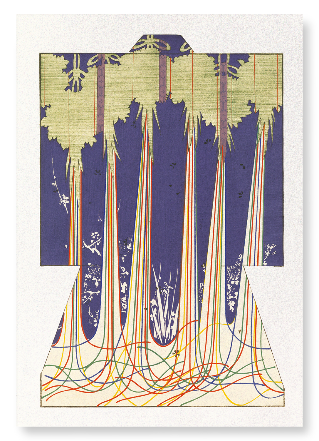 KIMONO OF FIVE COLOURED STRINGS OF BUDDHISM (1899): Japanese Art Print