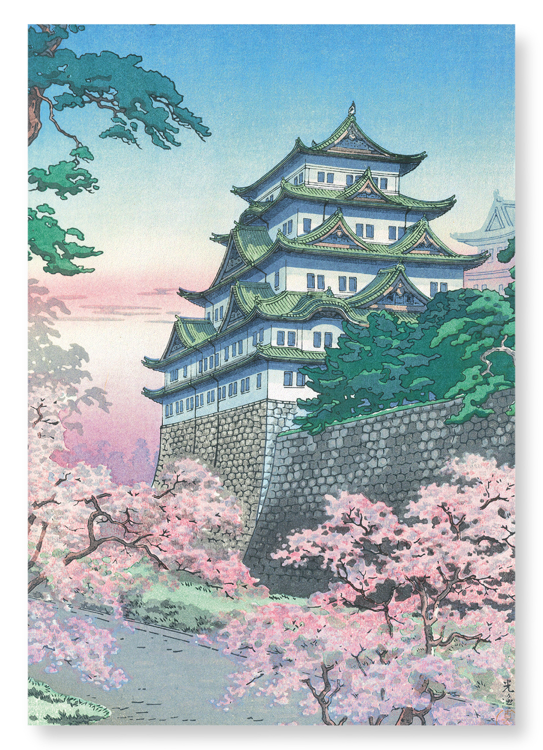 NAGOYA CASTLE IN THE SPRING: Japanese Art Print