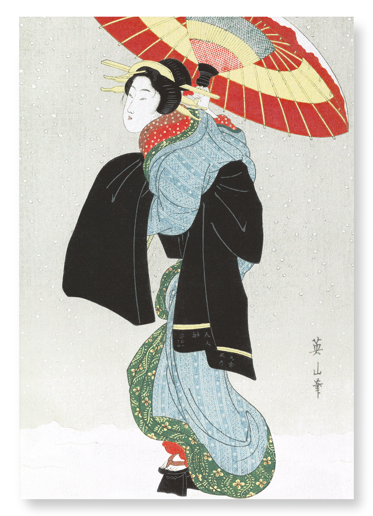 BEAUTY WITH UMBRELLA: Japanese Art Print