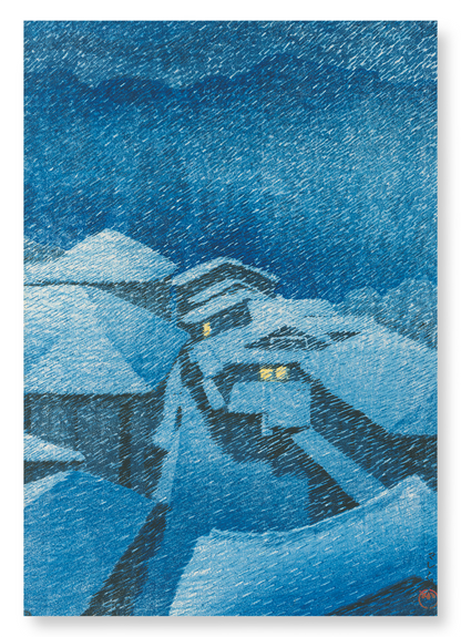 SHIOBARA IN SNOWSTORM: Japanese Art Print