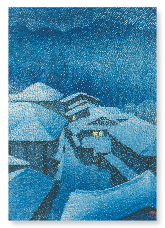 SHIOBARA IN SNOWSTORM: Japanese Art Print