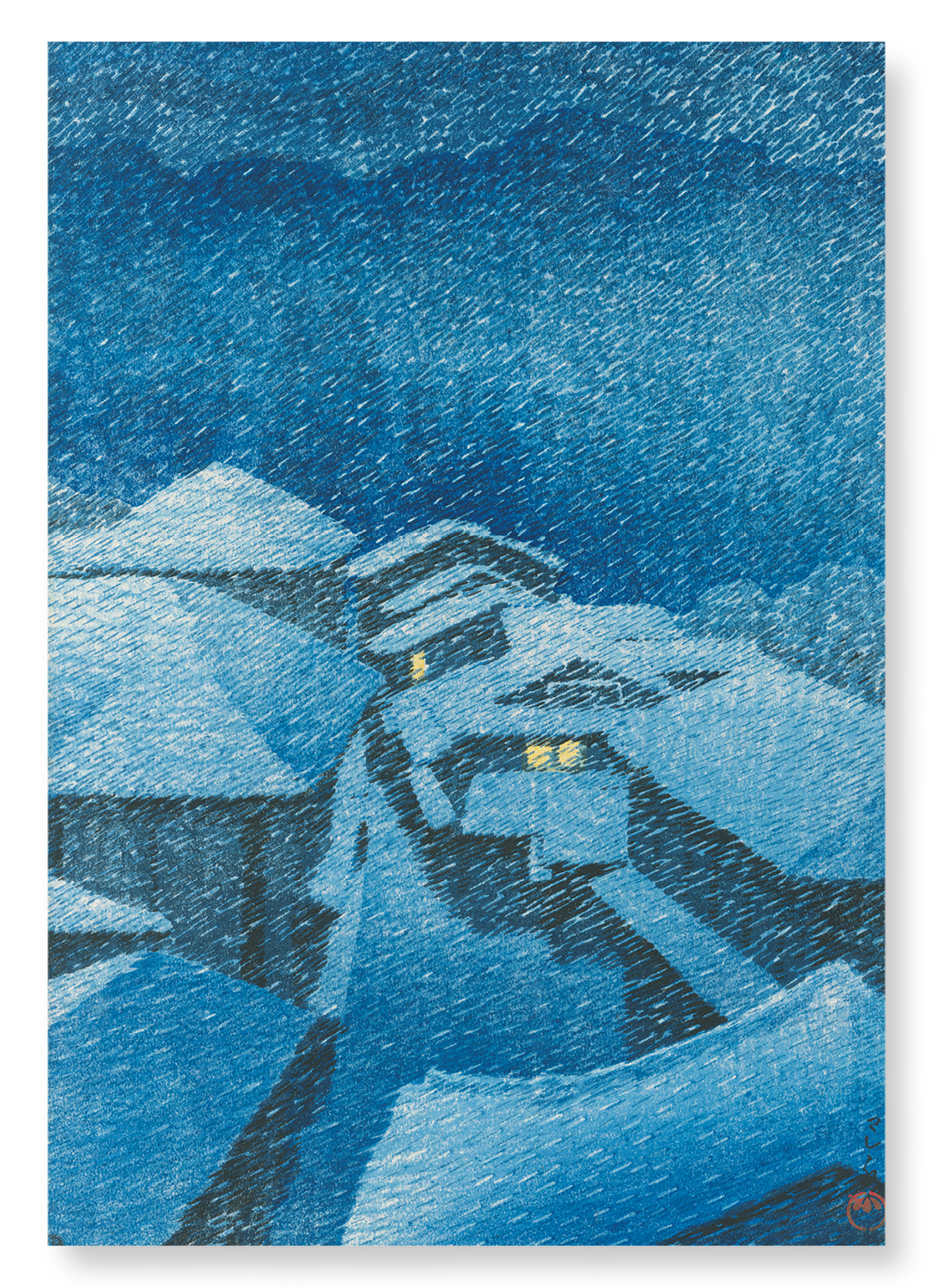 SHIOBARA IN SNOWSTORM: Japanese Art Print