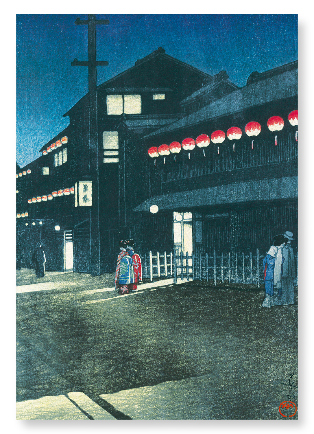 EVENING AT SOEMON-CHO: Japanese Art Print