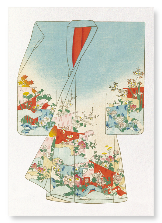 KIMONO OF FLOWERS AND PARTITIONS (1899): Japanese Art Print