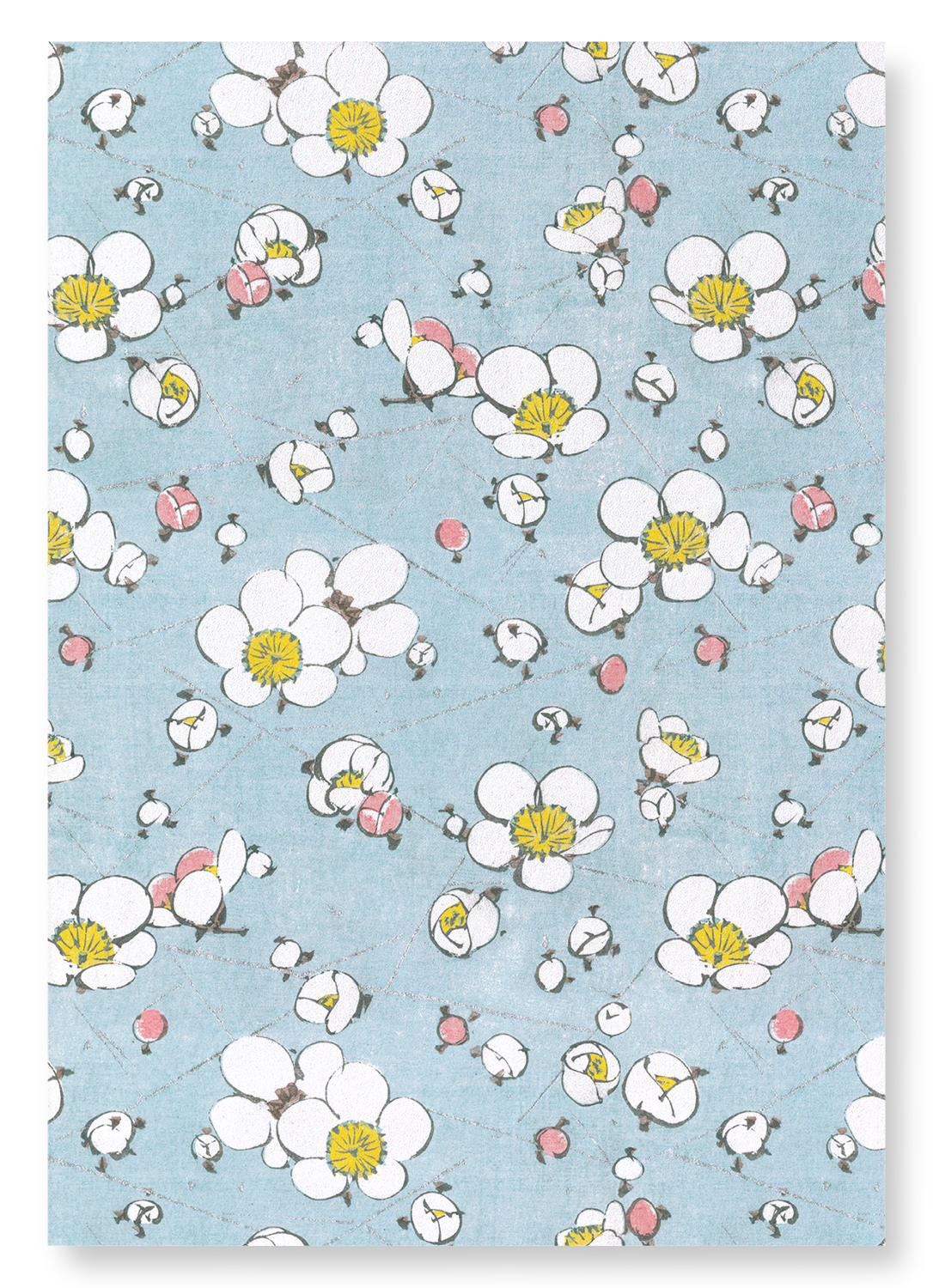 PLUM BLOSSOMS ON BLUE: Japanese Art Print