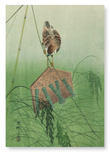 SPARROW AND SCARECROW: Japanese Art Print