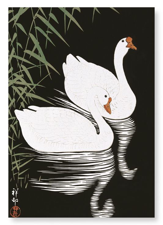 GEESE BY REED: Japanese Art Print