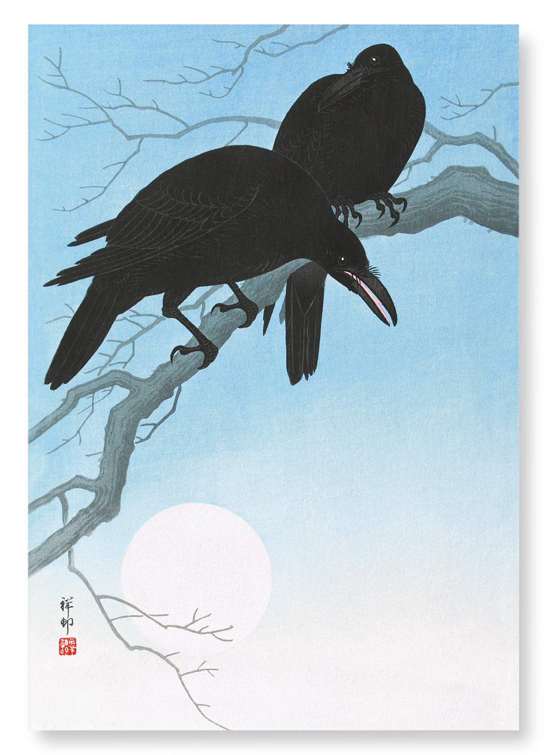 CROWS IN MOONLIGHT: Japanese Art Print