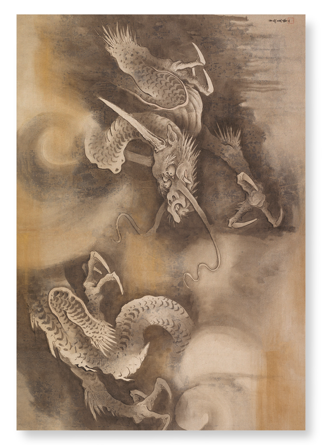 DRAGON IN THE CLOUDS: Japanese Art Print