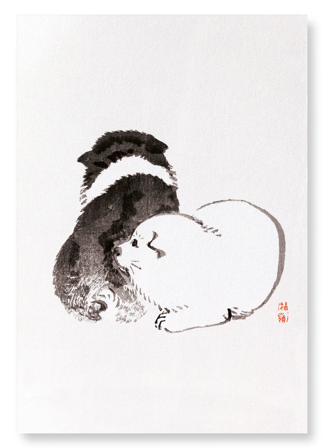 DOG PUPPIES: Japanese Art Print