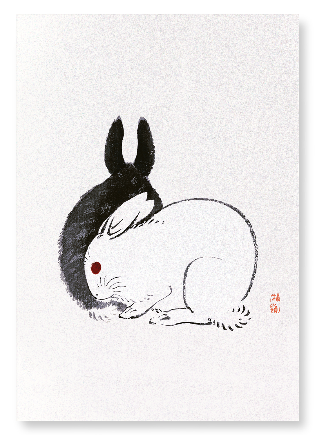 COUPLE OF RABBITS: Japanese Art Print