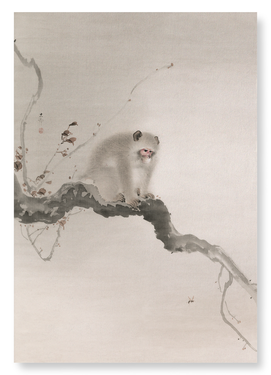 MONKEY ON TREE: Japanese Art Print