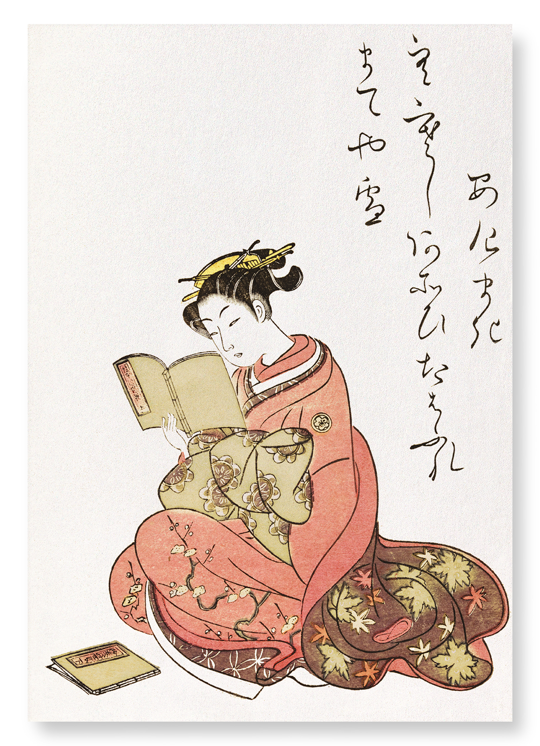 COURTESAN AGEMAKI READING (1776): Japanese Art Print