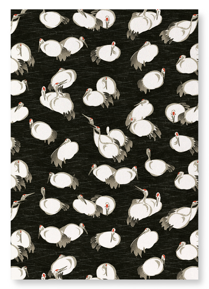 KIMONO PATTERN OF CRANES: Japanese Art Print