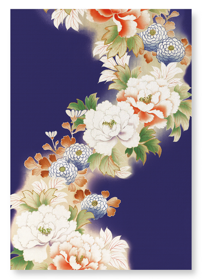 FLORAL PATTERN ON PURPLE: Japanese Art Print