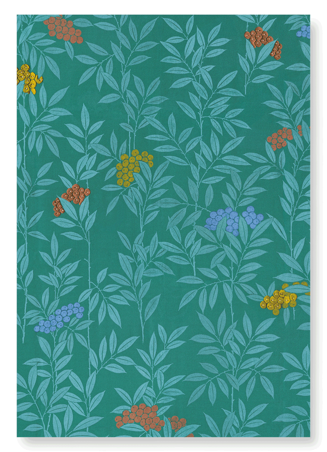 NANDINA ON TEXTILE (C.1930-1950): Japanese Art Print
