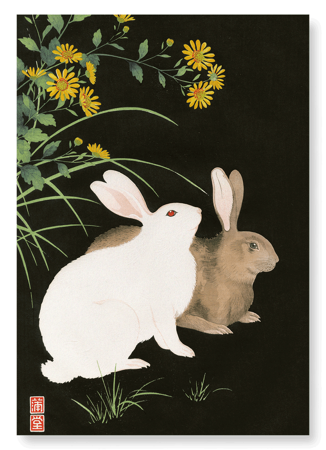 TWO RABBITS (1940): Japanese Art Print