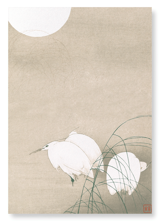 THREE EGRETS AT NIGHT (C.1900): Japanese Art Print