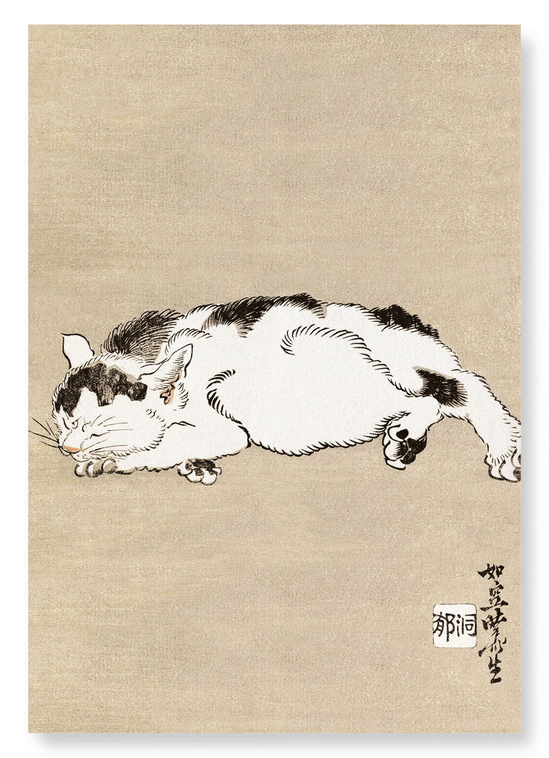 SLEEPING CAT (1887): Japanese Art Print