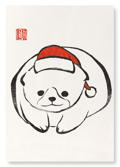 CHRISTMAS EZEN PUPPY: Japanese Art Print