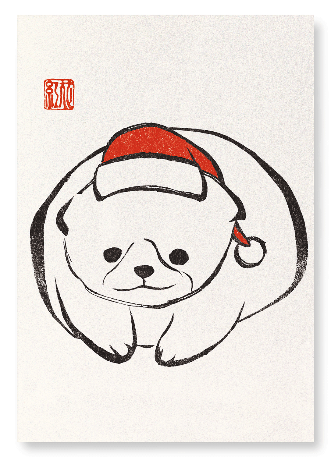 CHRISTMAS EZEN PUPPY: Japanese Art Print