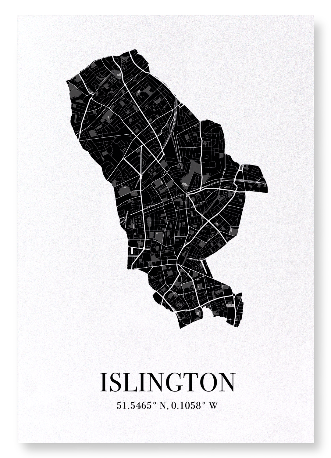 ISLINGTON CUTOUT: Map Cutout Art Print