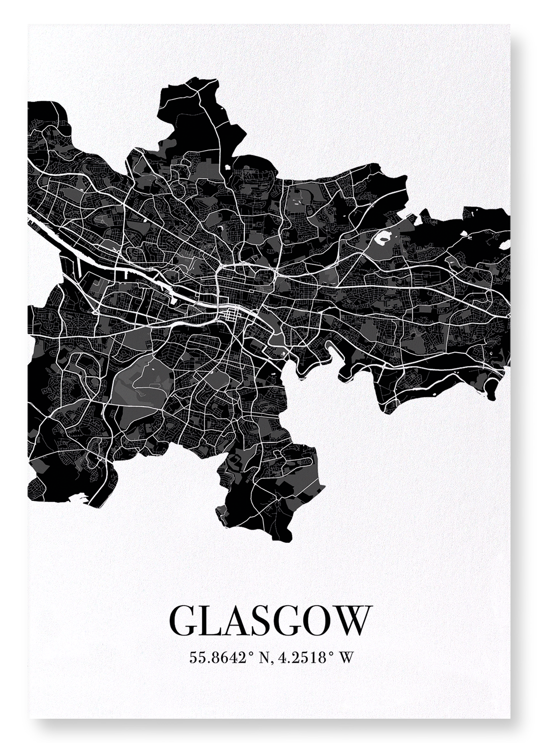 GLASGOW CUTOUT: Map Cutout Art Print