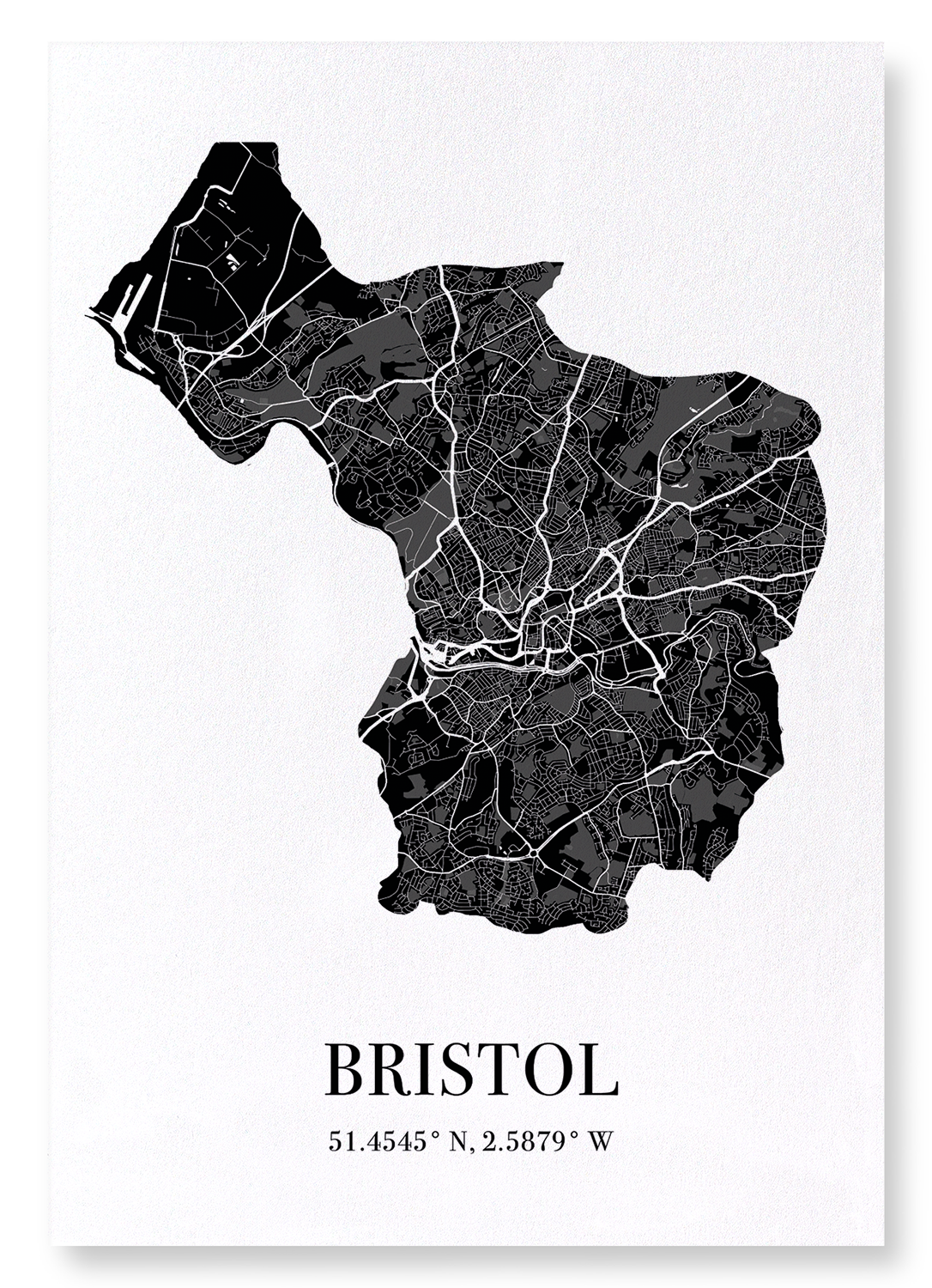 BRISTOL CUTOUT: Map Cutout Art Print