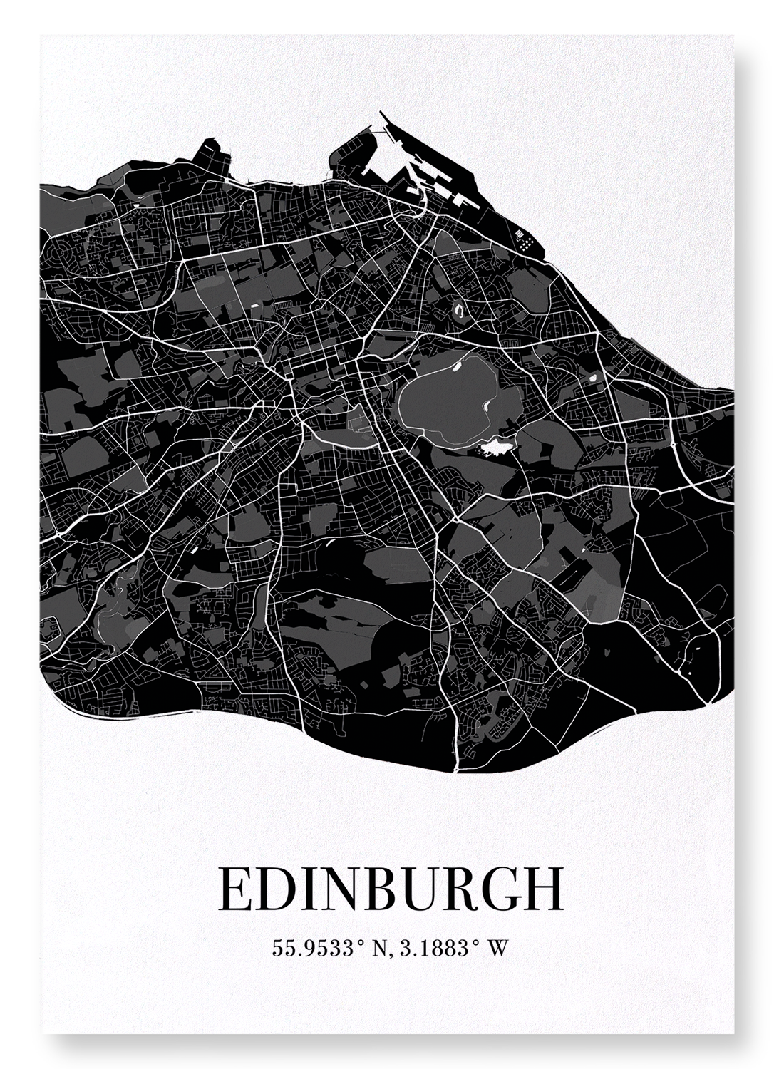 EDINBURGH CUTOUT: Map Cutout Art Print